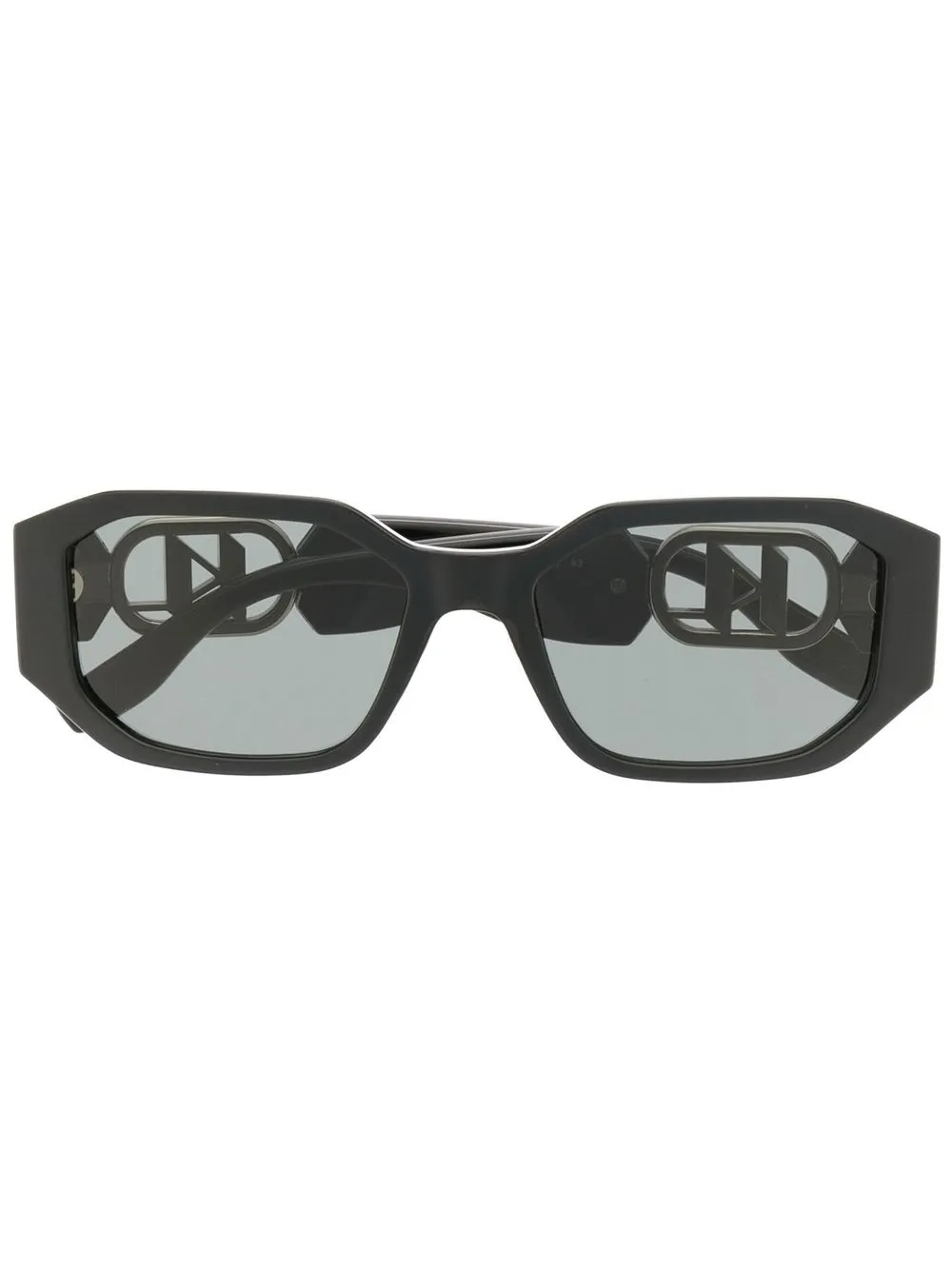 

Karl Lagerfeld lentes del sol con armazón cuadrada y placa del logo - Negro