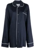 Maison Margiela piped-trim silk shirt - Blue