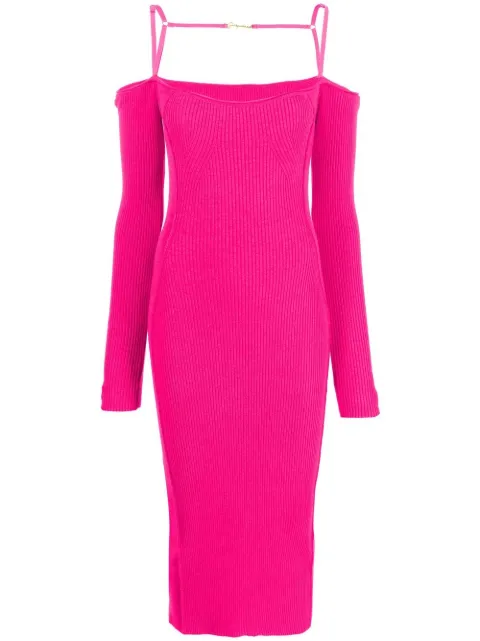 Jacquemus La Robe Sierra ribbed midi dress