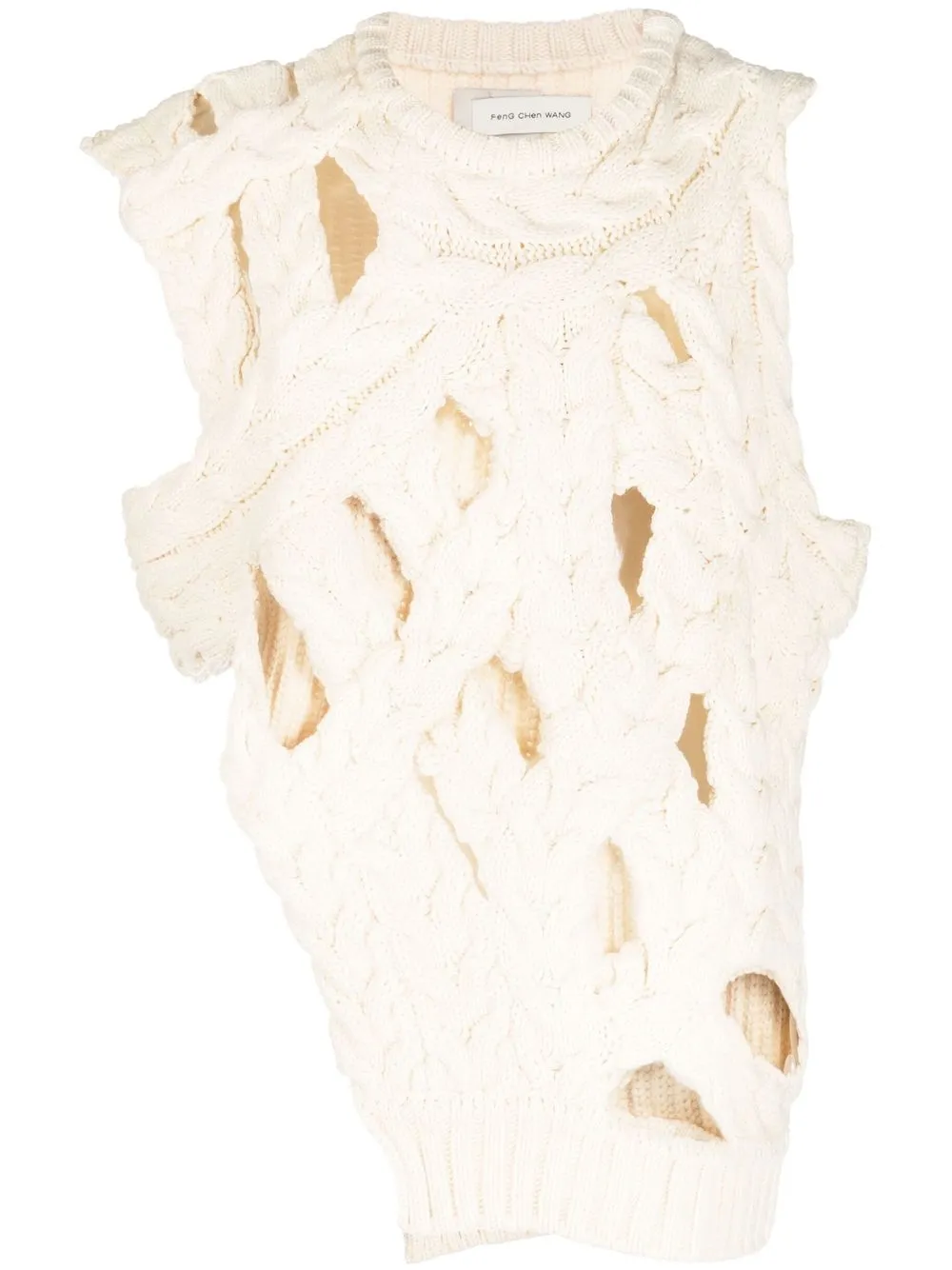 

Feng Chen Wang cut-out detail sleeveless jumper - Neutrals