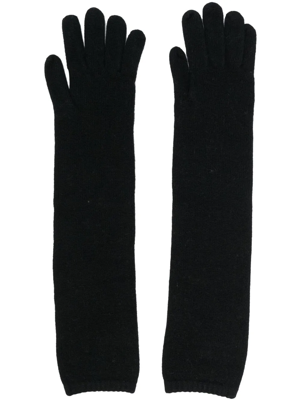 

Gentry Portofino guantes tejidos de canalé largos - Negro