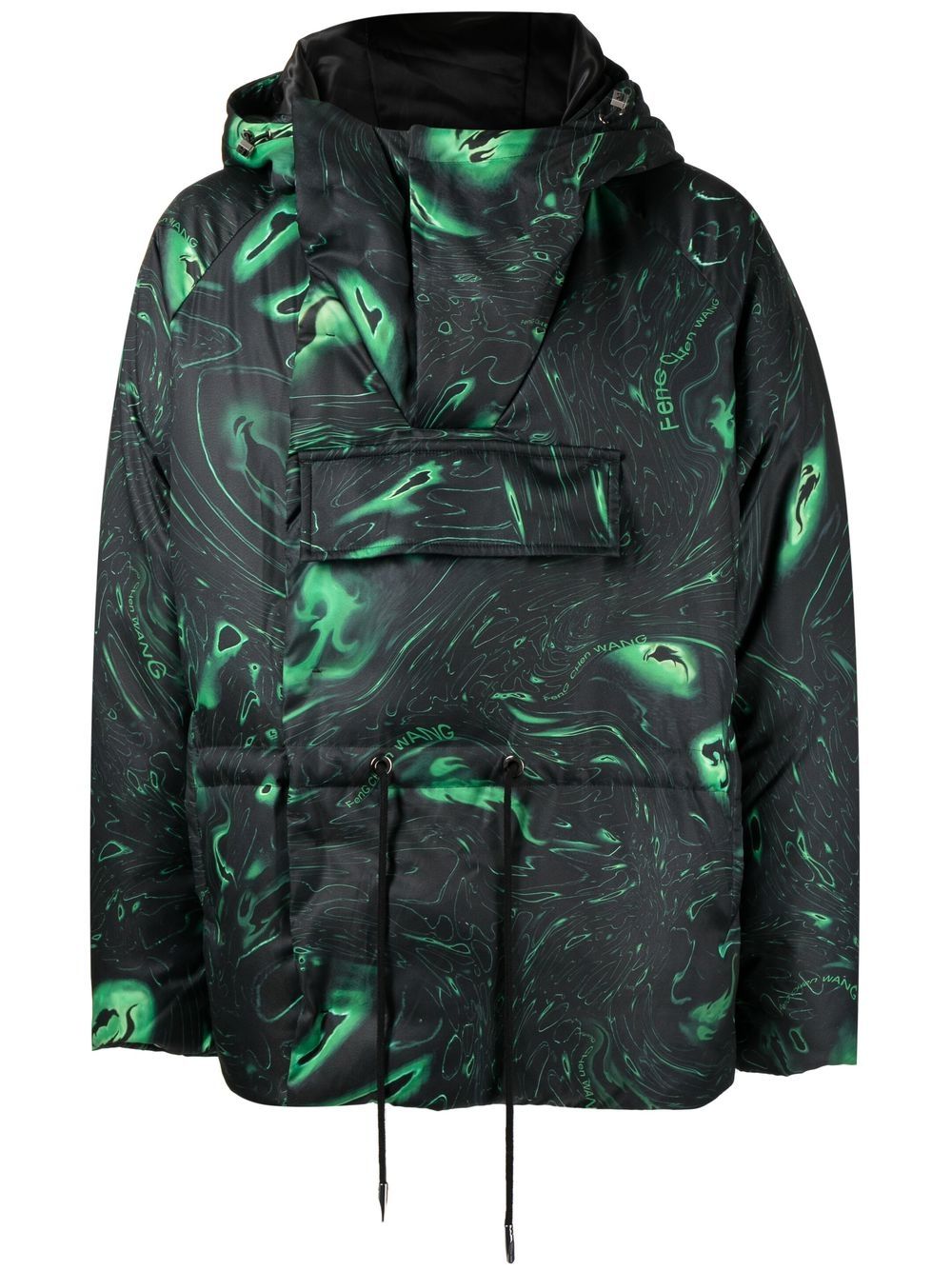 Feng Chen Wang graphic-print padded jacket - Black