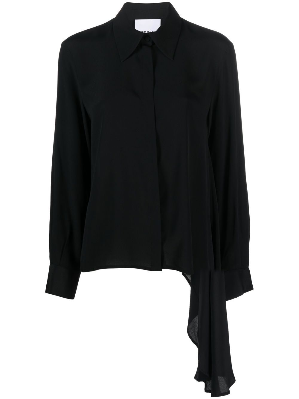 

Erika Cavallini asymmetric-hem long-sleeve shirt - Black