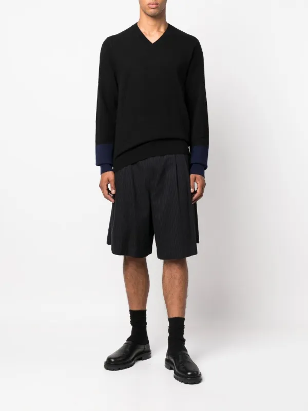 Comme Des Garçons Shirt V-neck long-sleeve Jumper | Black | FARFETCH