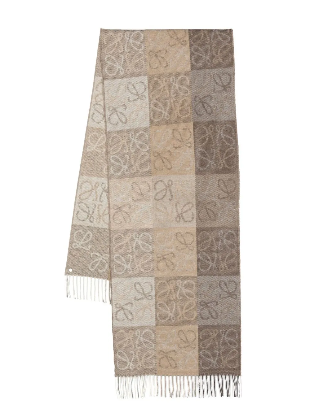 

LOEWE intarsia-knit logo scarf - Neutrals