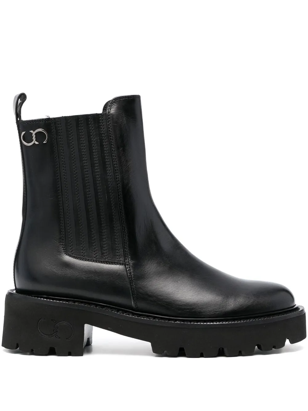 

Casadei logo-plaque 50mm leather ankle boots - Black