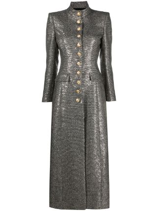 Alessandra Rich Tweed And Lurex Coat Farfetch