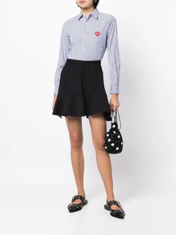 Comme Des Garçons logo-patch Striped Shirt | Blue | FARFETCH