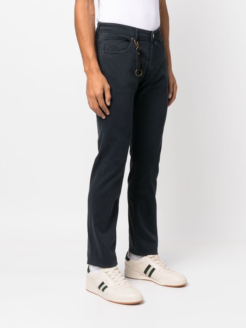 Shop Incotex Straight-leg Chino Trousers In Blau