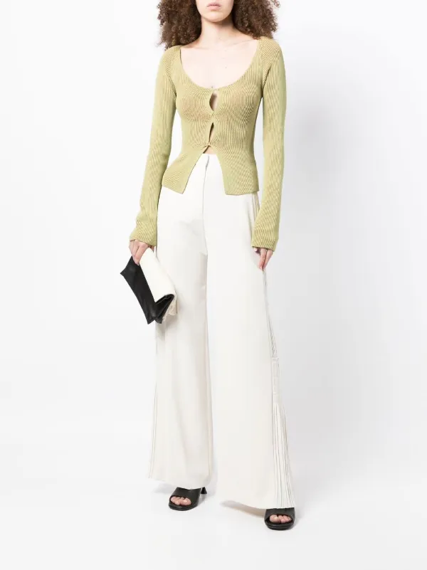 Simkhai wide leg Ruched Trousers Farfetch