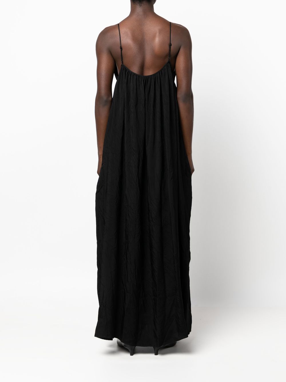 Shop Uma Wang V-neck Empire-line Maxi Dress In Black