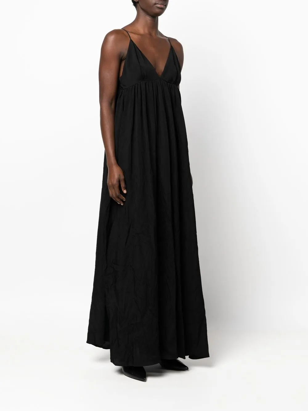 Uma Wang V-neck Empire-line Maxi Dress In Black