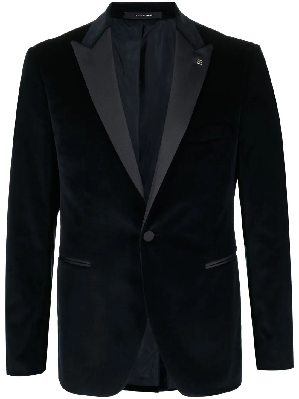 

Tagliatore blazer con efecto de terciopelo - Azul