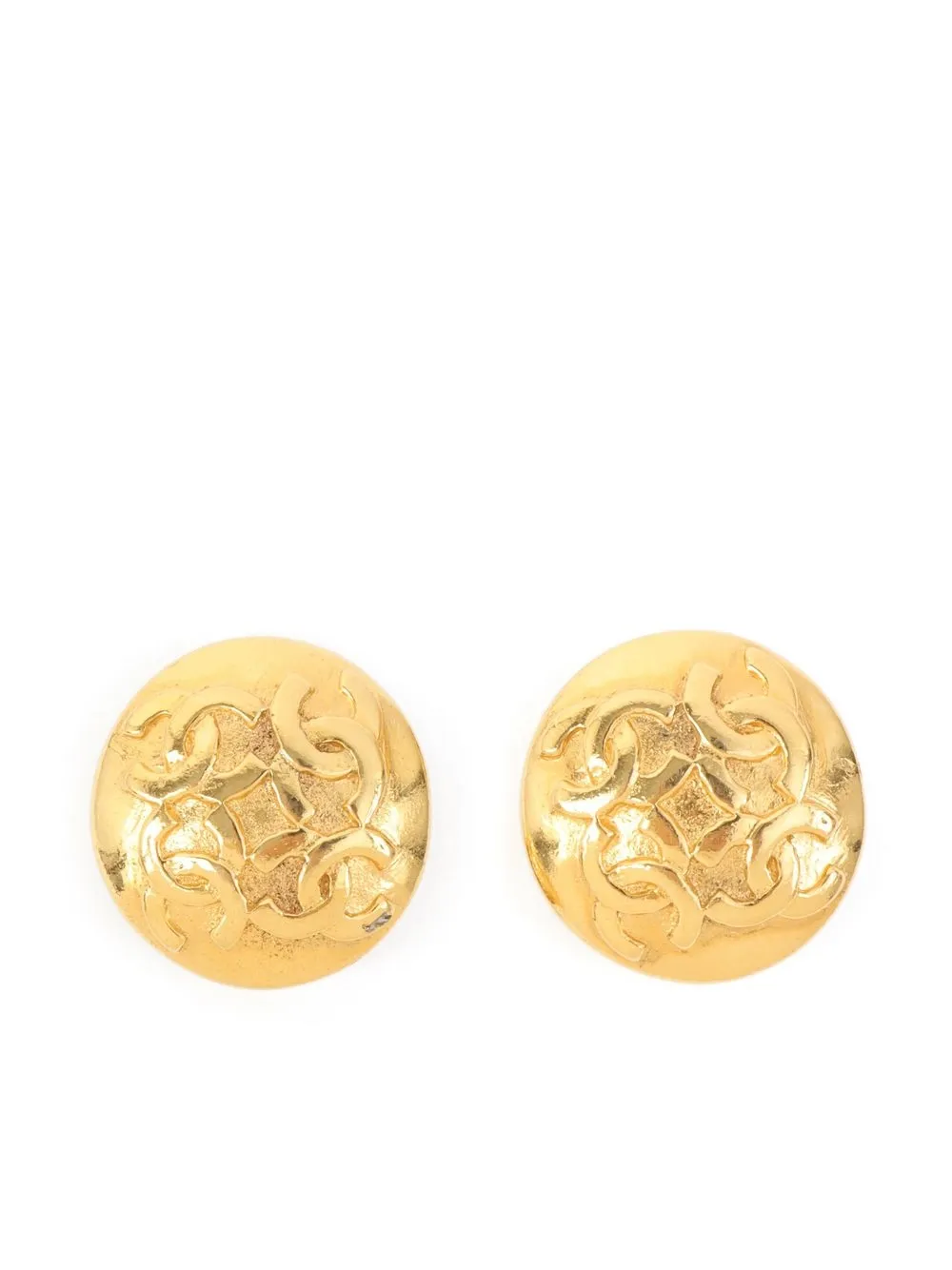 

CHANEL Pre-Owned aretes de clip con logo CC - Dorado