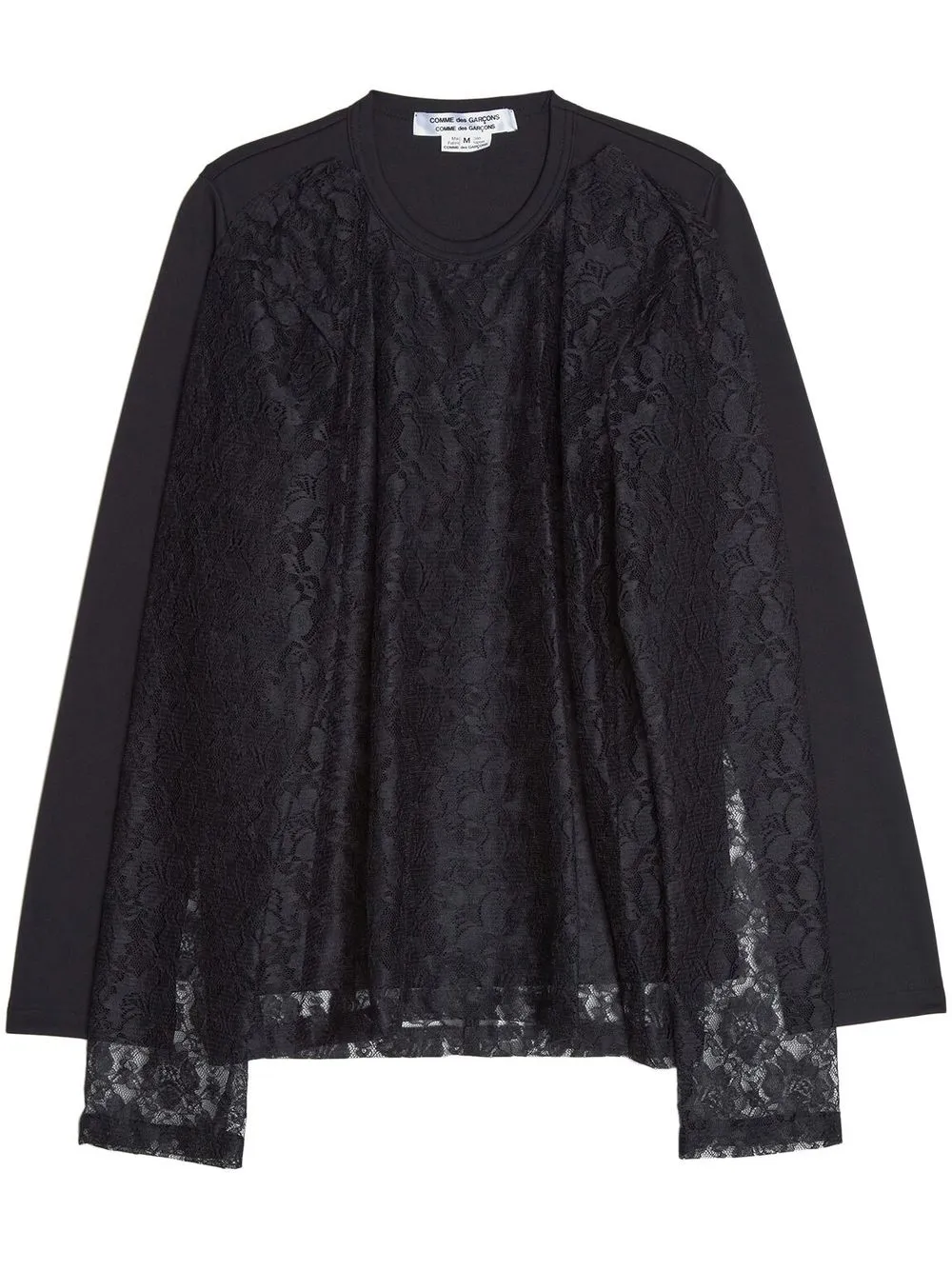 Comme Des Garçons Comme Des Garçons Raschel Lace-panel Detail Top In Black