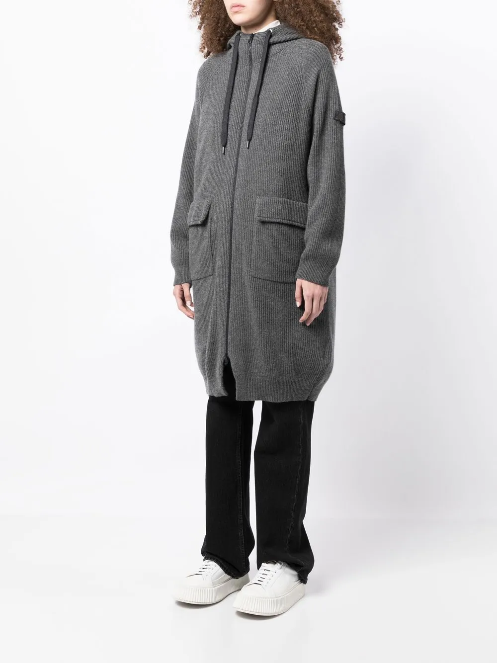 Brunello Cucinelli hooded ribbed-knit coat | Smart Closet