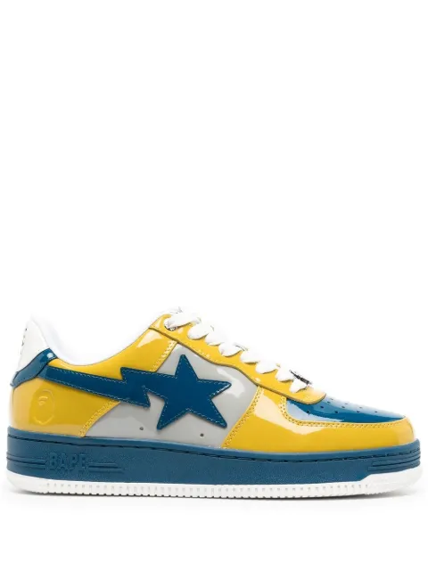 A BATHING APE® patent-leather low-top sneakers