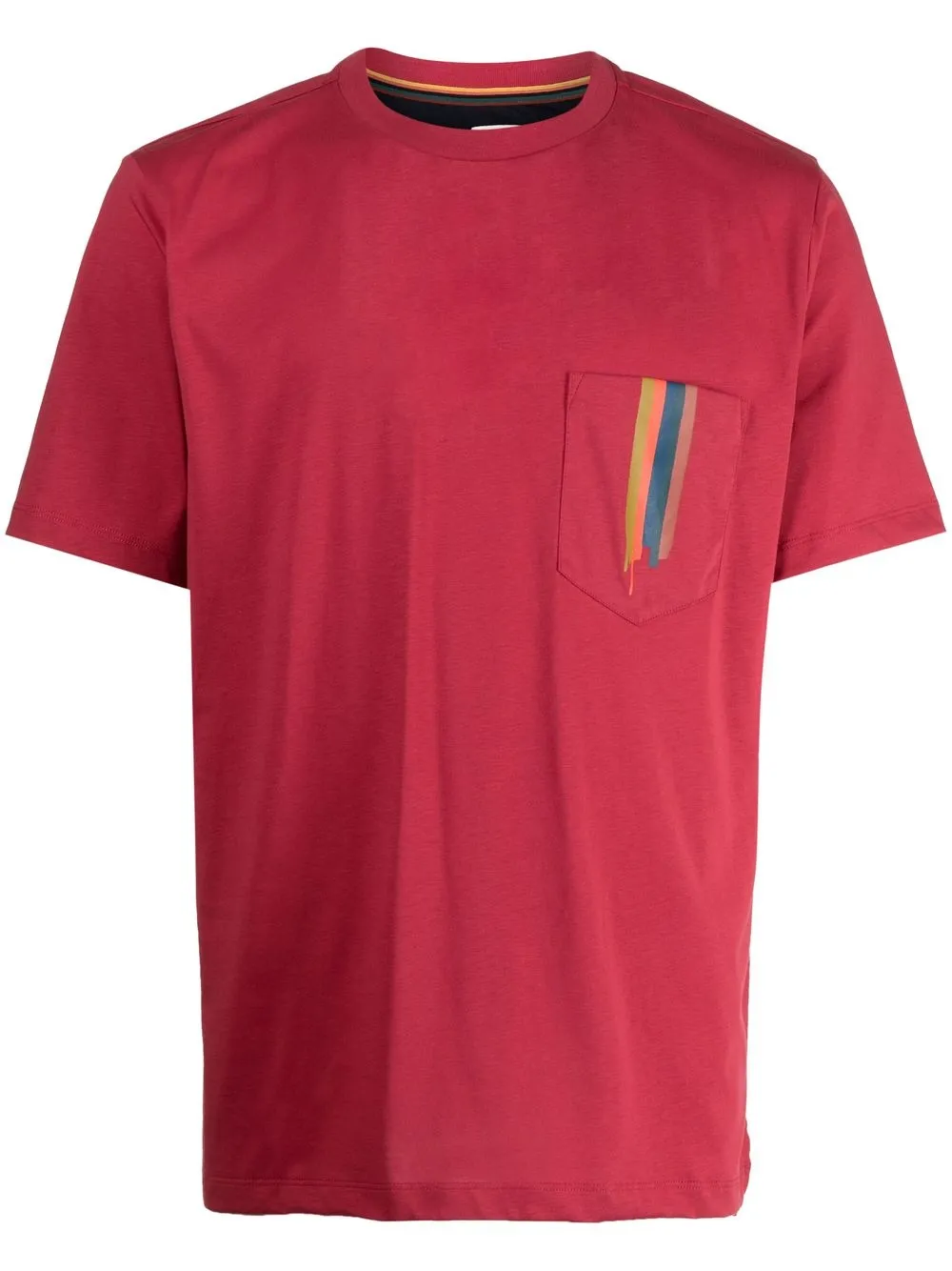 

Paul Smith playera con motivo artist stripe y bolsillo de parche - Rojo