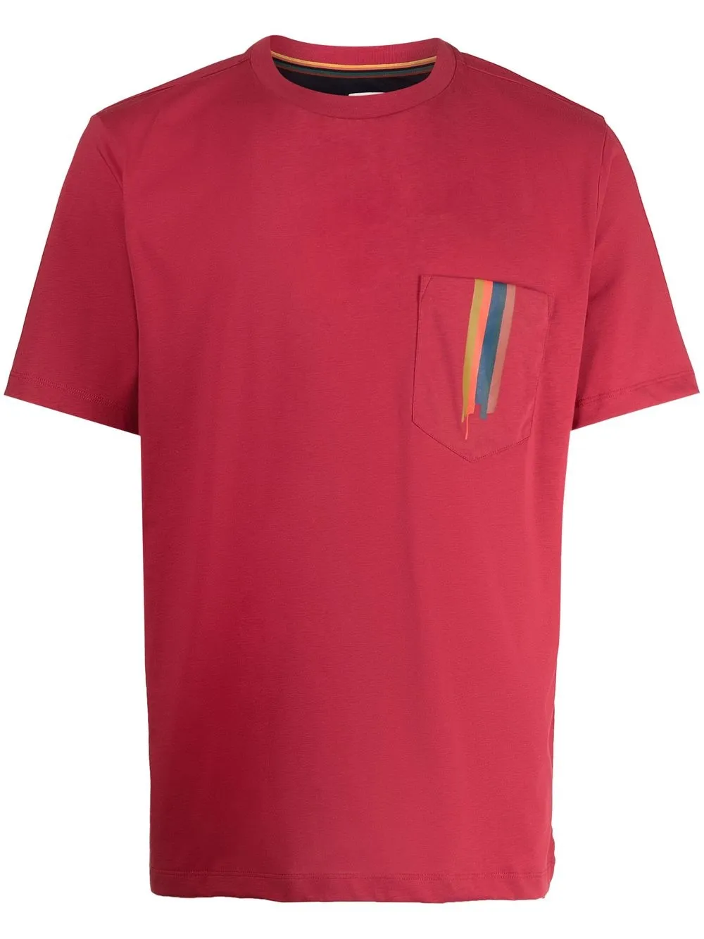 

Paul Smith artist stripe patch-pocket T-shirt - Red