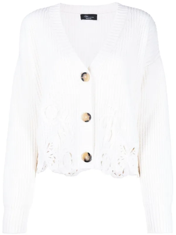Blumarine Butterfly Embroidered Knit Cardigan - Farfetch