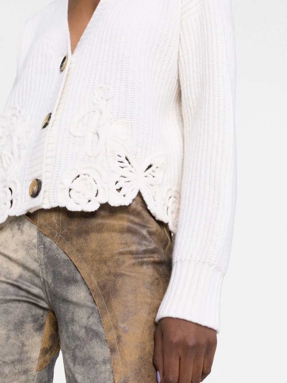 Blumarine Butterfly Embroidered Knit Cardigan Farfetch