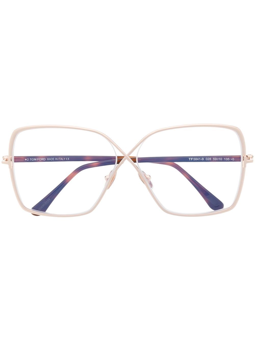 

TOM FORD Eyewear tortoiseshell-effect square-frame glasses - 028 GOLD BROWN