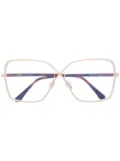 TOM FORD Eyewear tortoiseshell-effect square-frame glasses - Gold