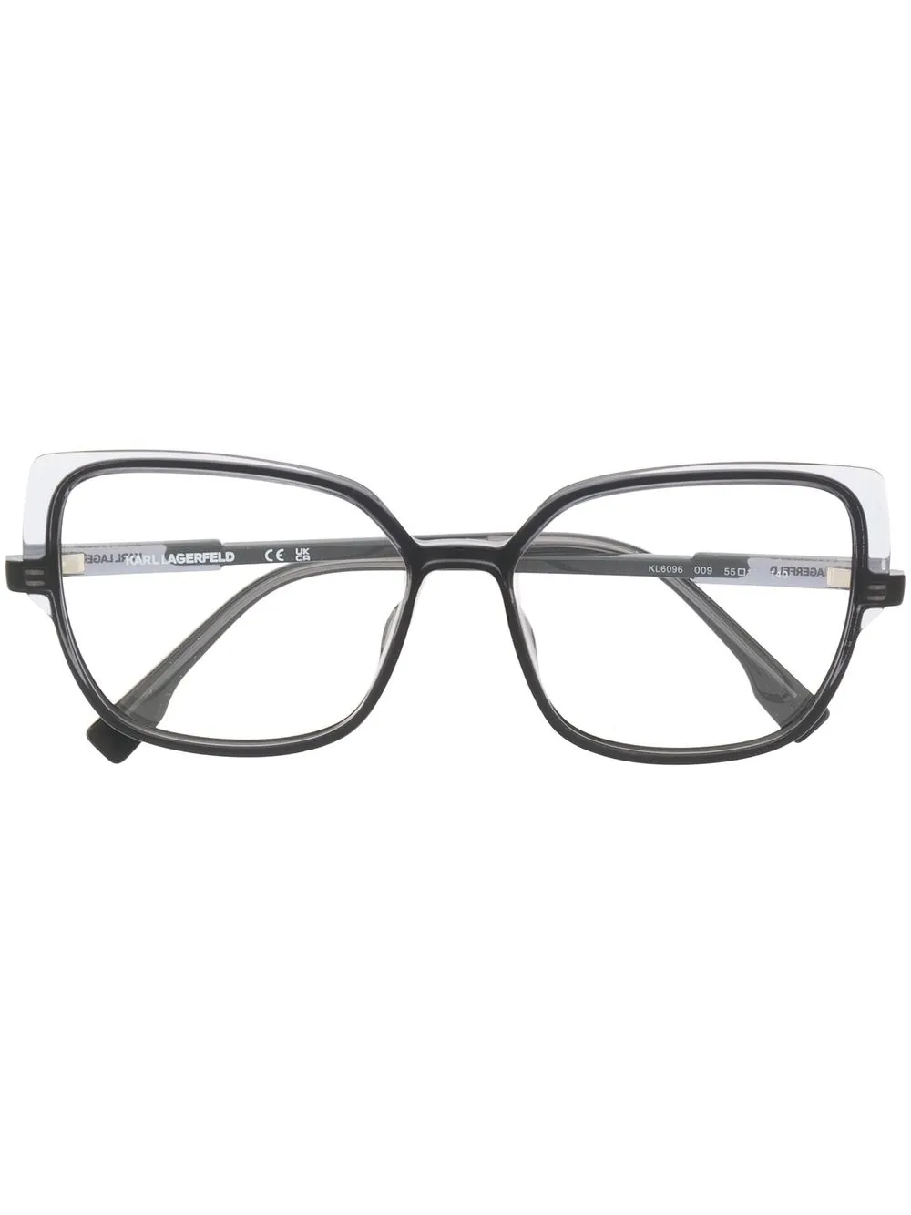 

Karl Lagerfeld lentes con armazón cuadrada y logo estampado - Negro