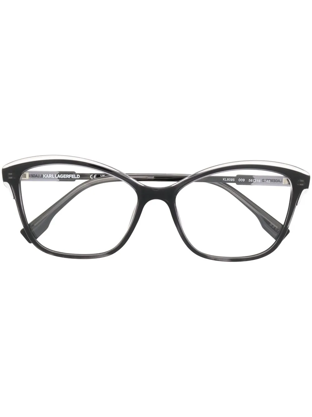 

Karl Lagerfeld logo-print rectangle-frame glasses - Black