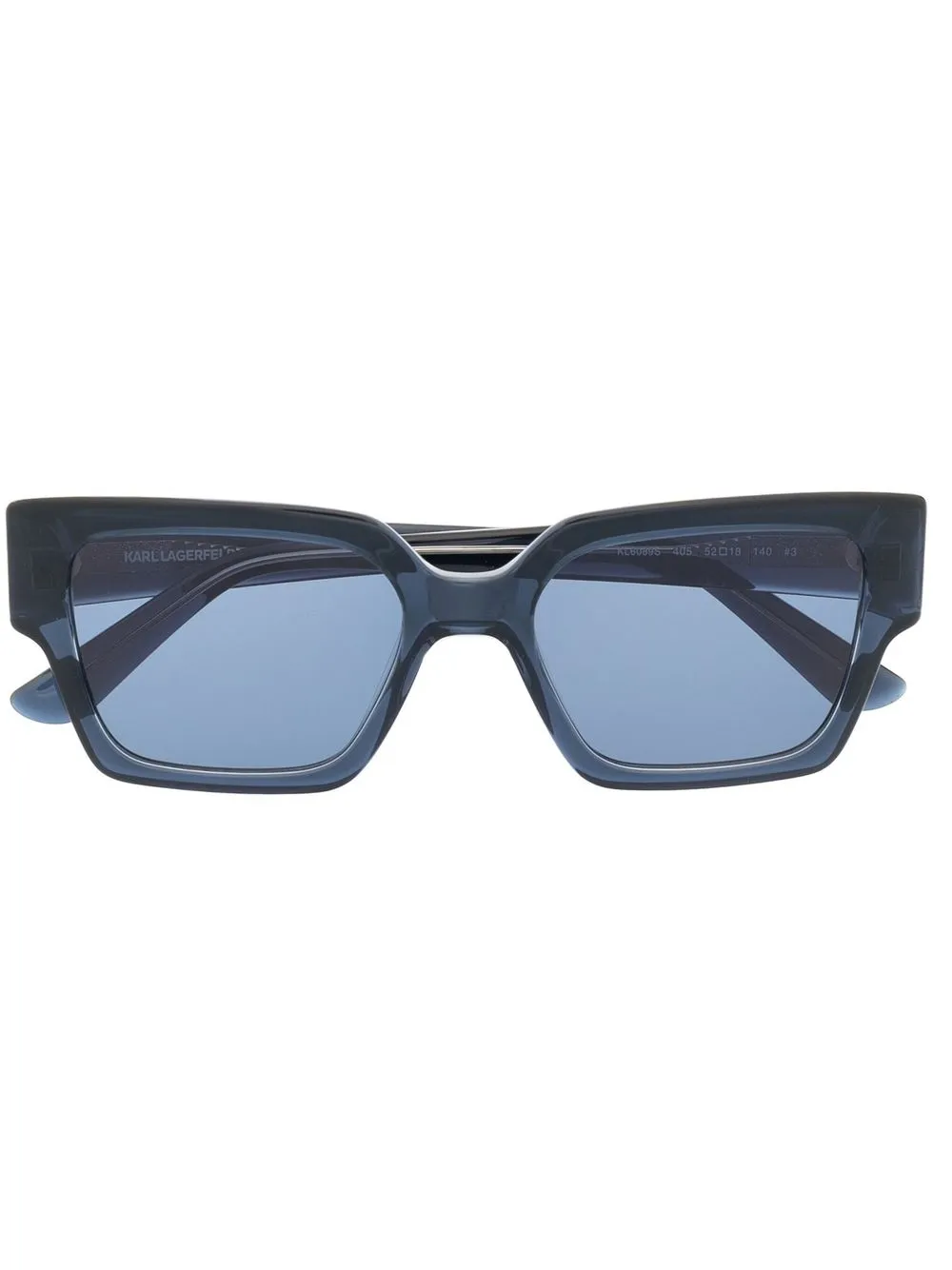 

Karl Lagerfeld lentes de sol con armazón cuadrada - Azul