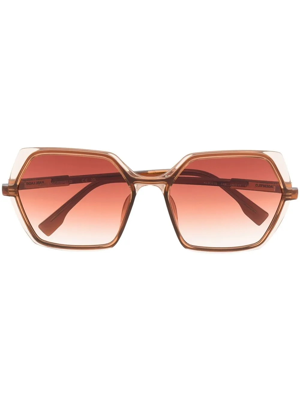 

Karl Lagerfeld hexagonal-frame sunglasses - Brown