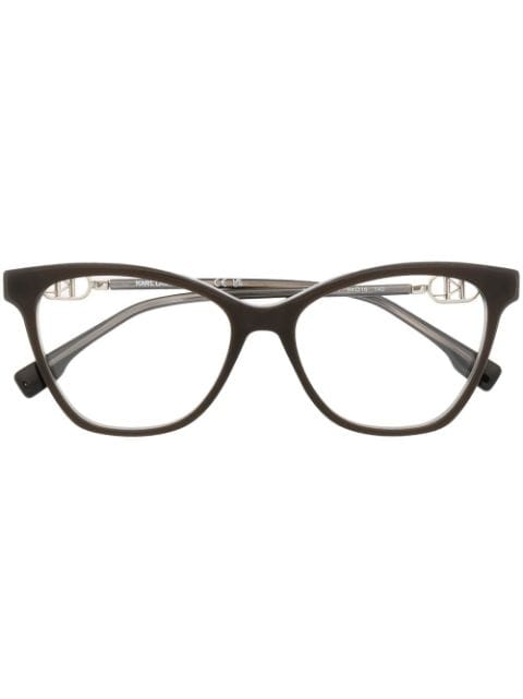 Karl Lagerfeld logo-plaque cat-eye glasses
