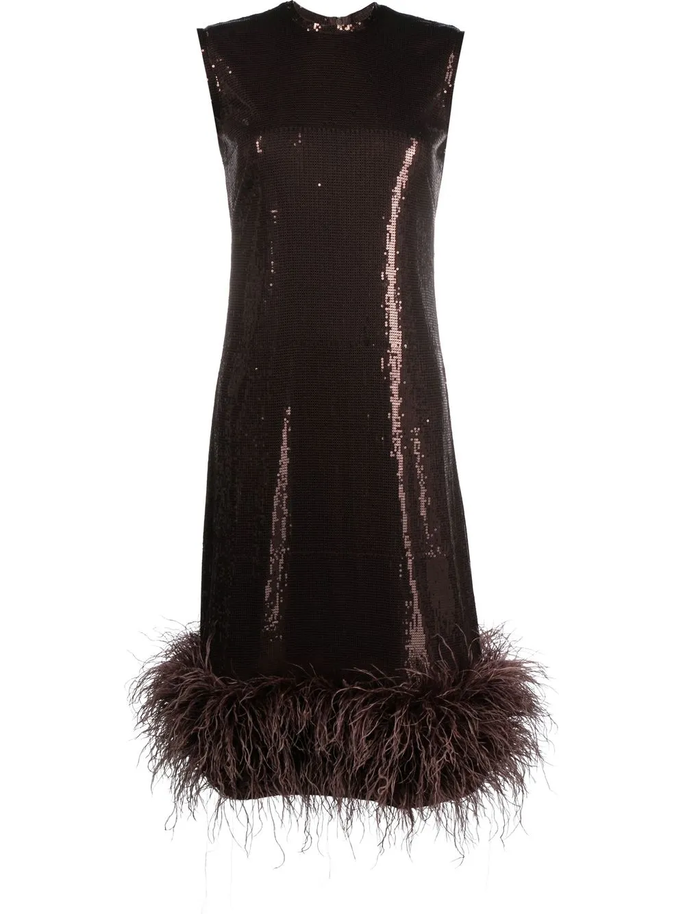 

Atu Body Couture sequin-embellished feather-trim dress - Brown