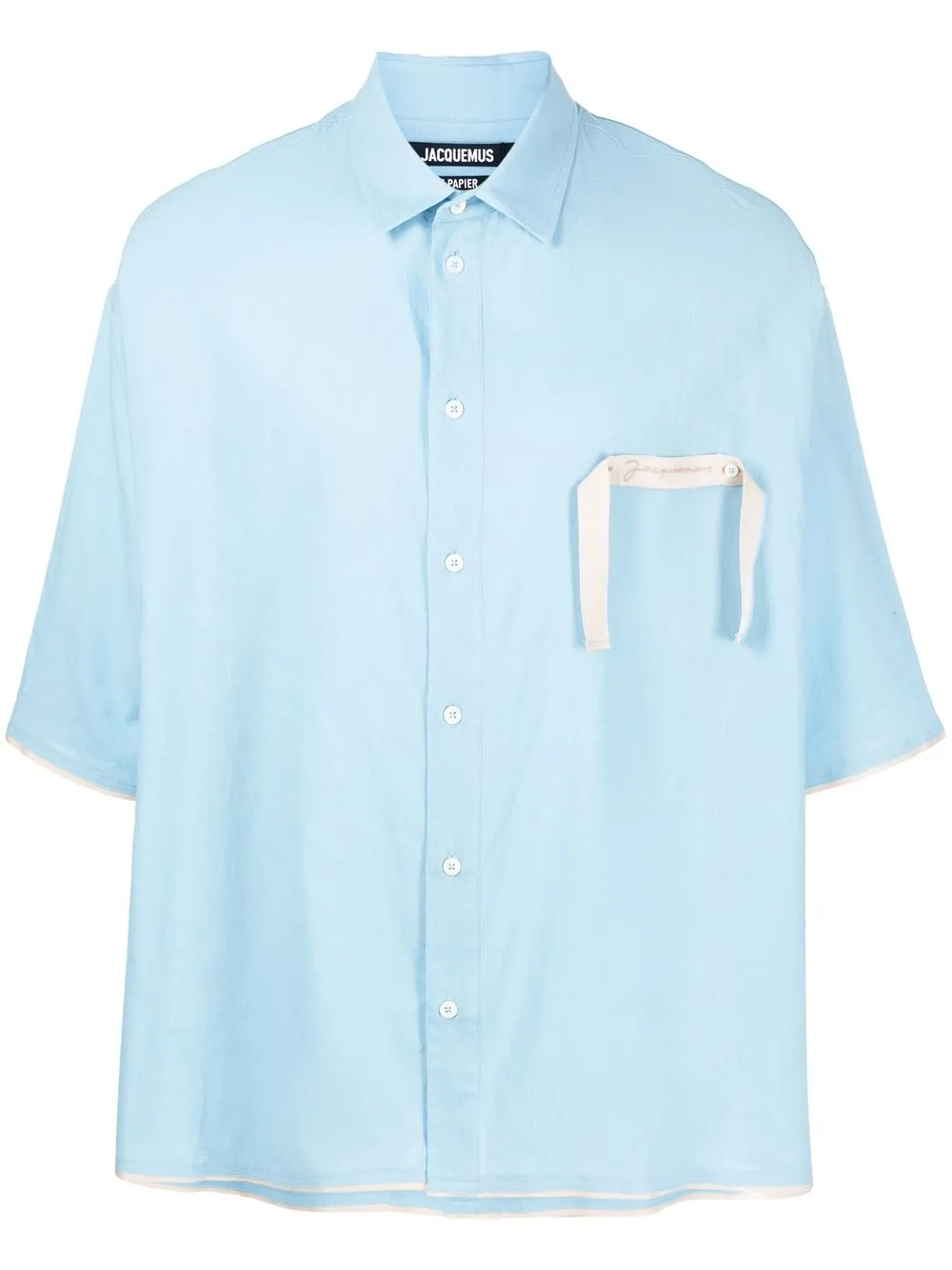 

Jacquemus camisa manga corta con logo bordado - Azul