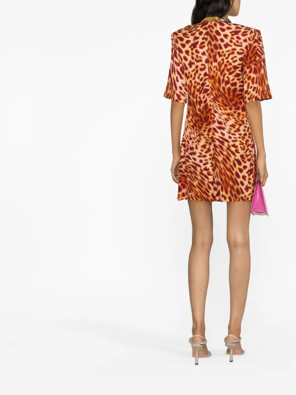 Stella McCartney leopard-print Mini Dress | Pink | FARFETCH UK