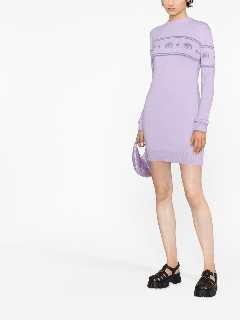 Image 2 of Chiara Ferragni intarsia-knit logo mini dress