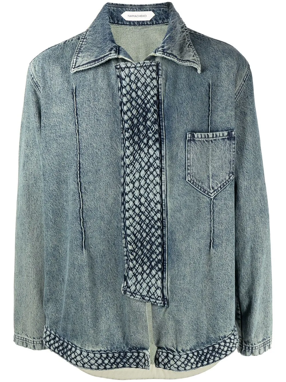 

Namacheko braid-trim denim shirt - Blue