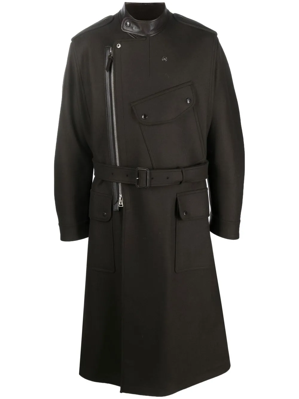 

TOM FORD military-inspired wool coat - Brown