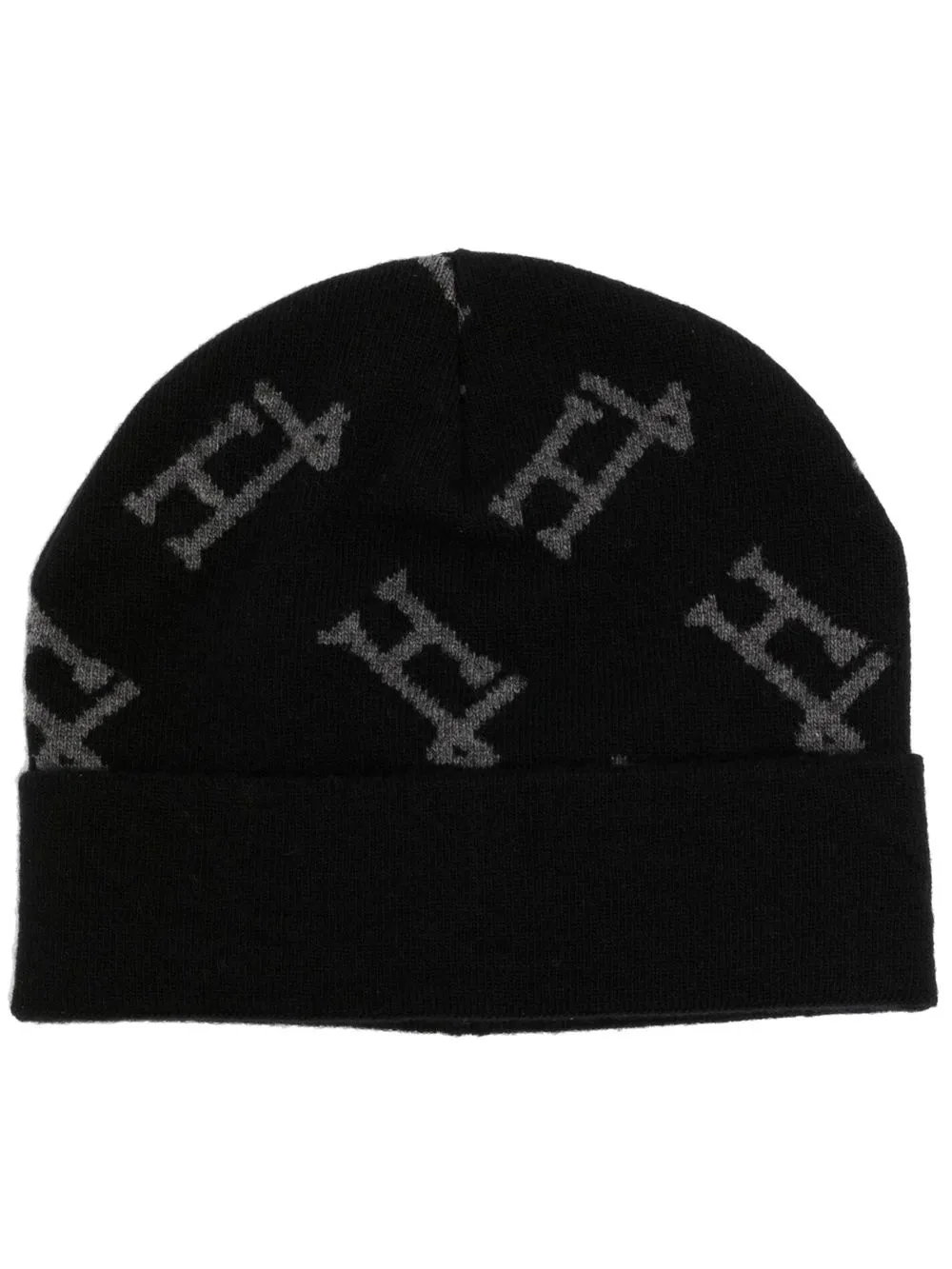 

Herno gorro tejido con monograma estampado - Negro