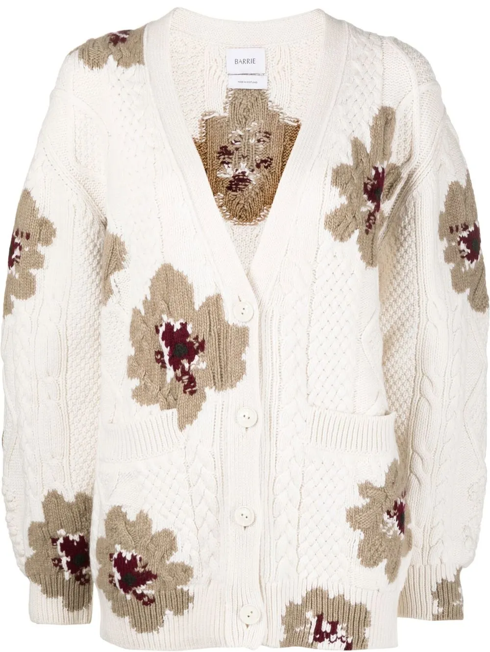 

Barrie floral intarsia V-neck cardigan - Neutrals