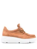 Casadei shearling-lined mid-top sneakers - Brown