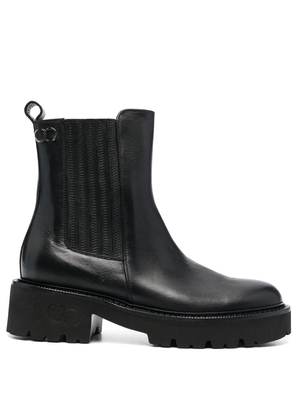 Casadei Chunky Leather Chelsea Boots In Schwarz