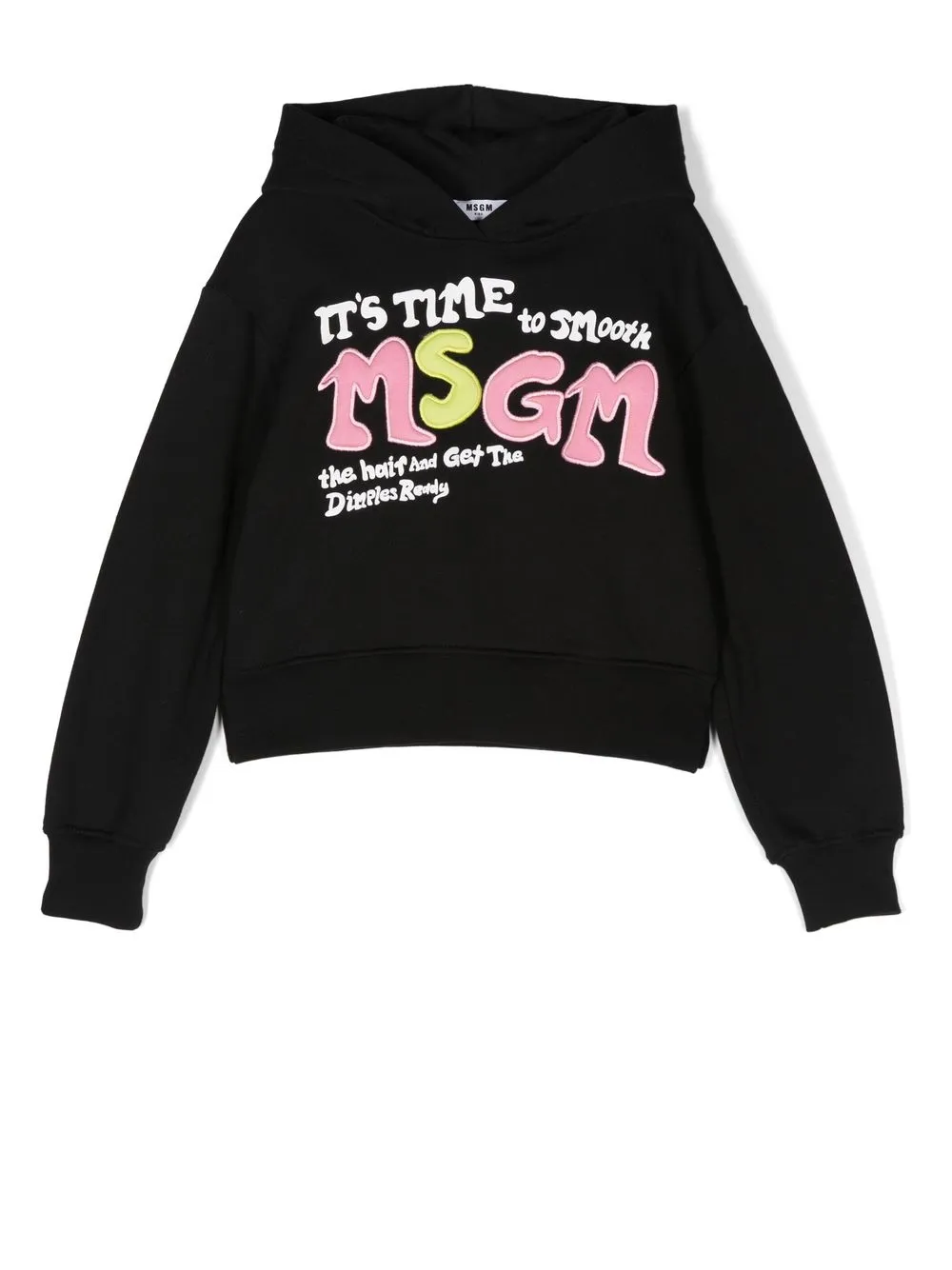 

MSGM Kids hoodie con logo estampado - Negro