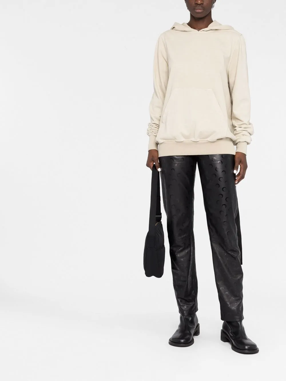 Rick Owens DRKSHDW Hoodie met verlaagde schouders - Beige