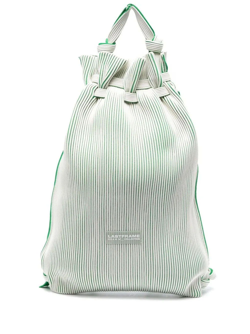 

LASTFRAME tote Knapsack a rayas - Blanco