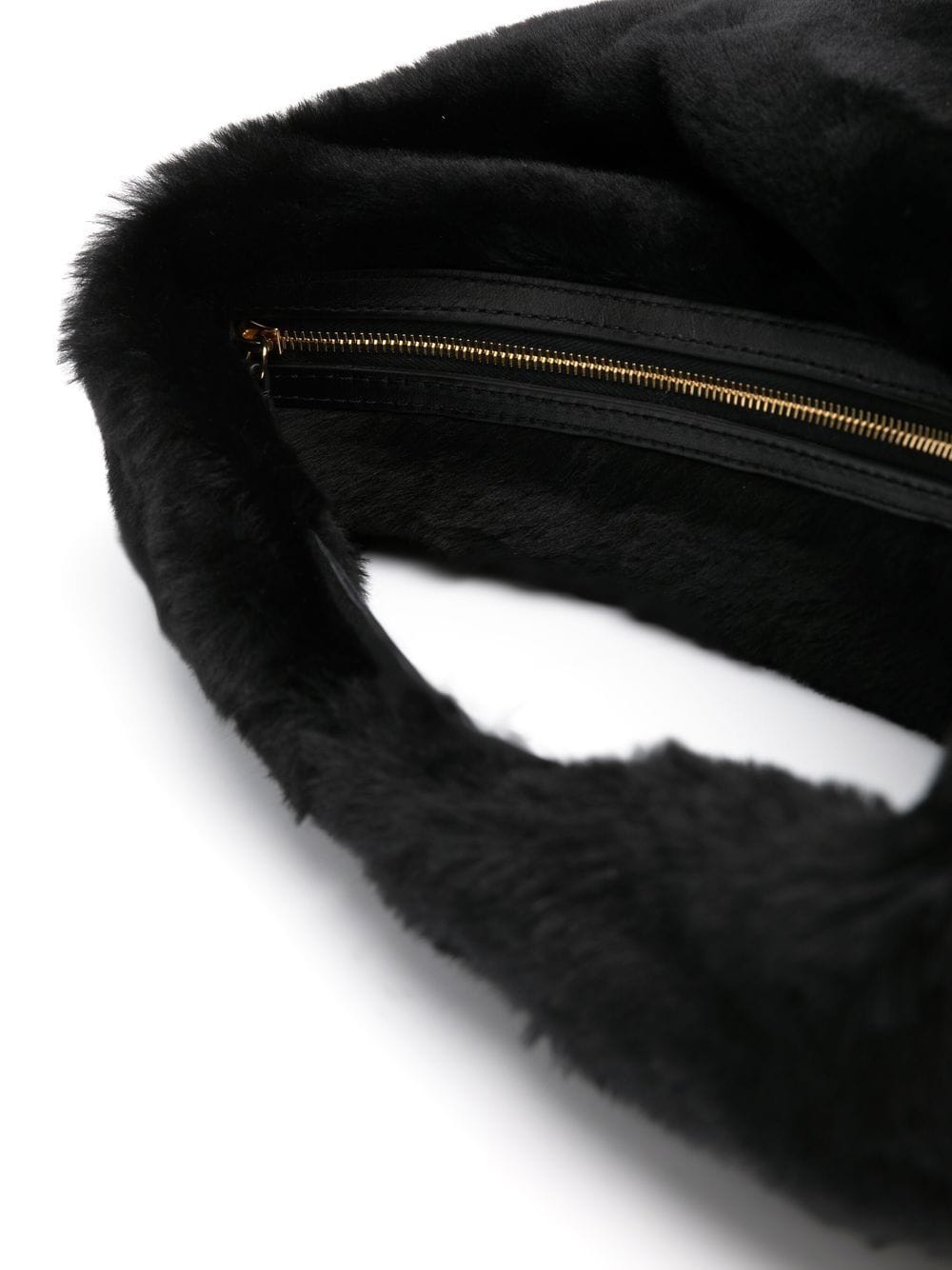 Shop Khaite Medium Olivia Shearling Shoulder Bag In Black