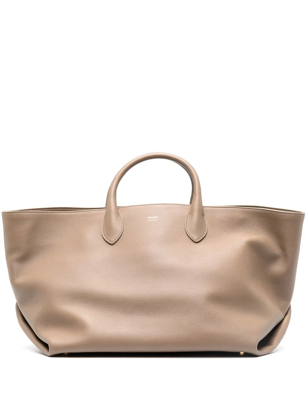 

KHAITE Amelia engraved-logo tote bag - Neutrals