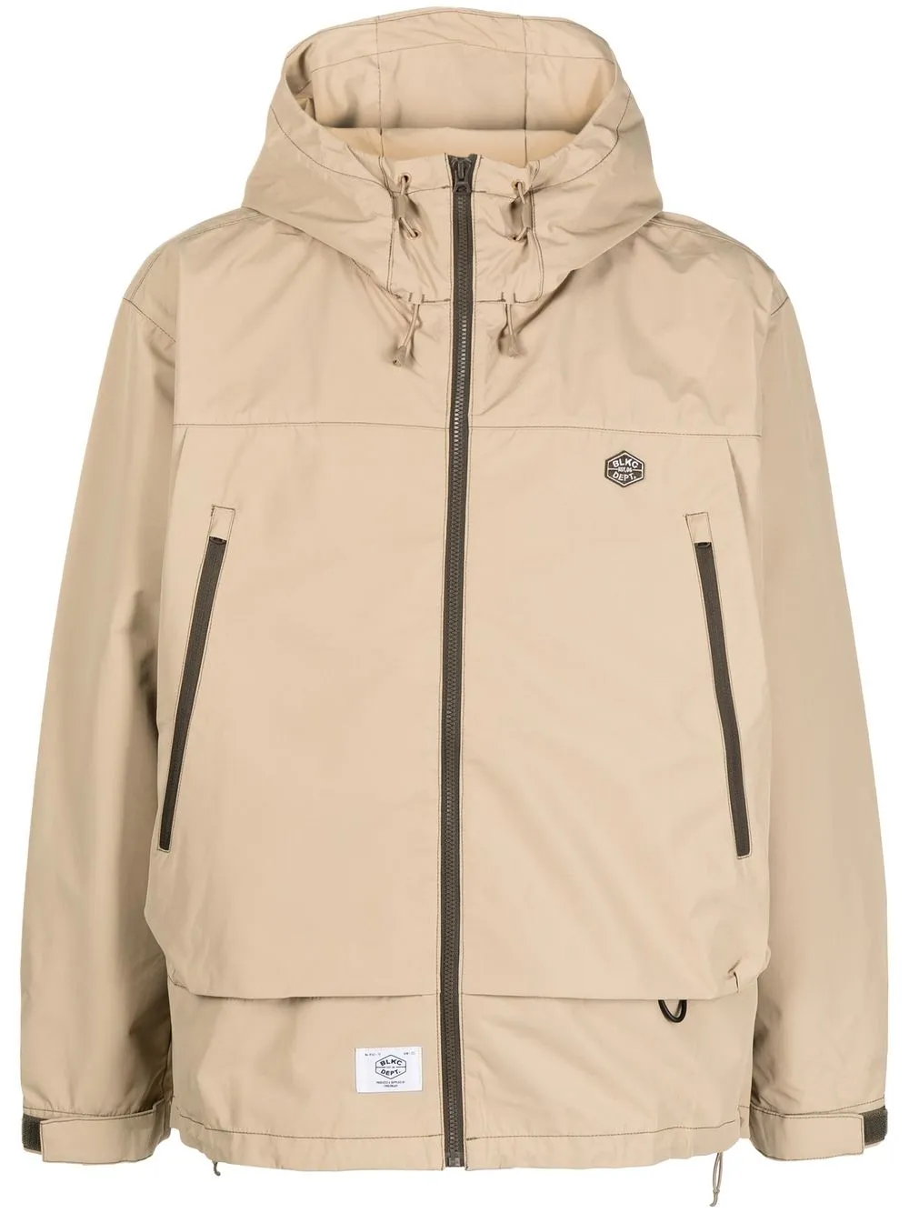 

CHOCOOLATE logo-patch zip-up hooded jacket - Brown