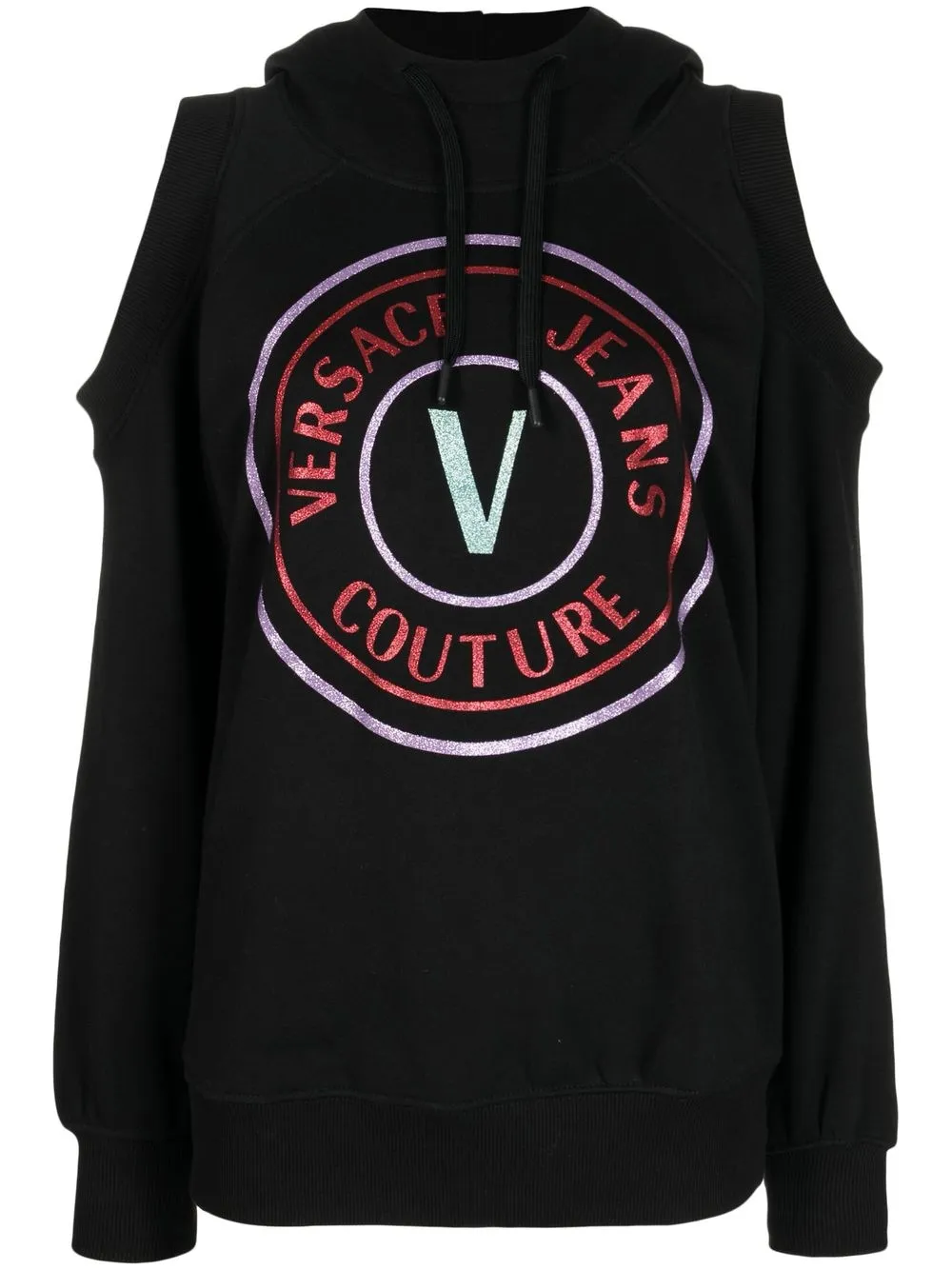 

Versace Jeans Couture logo-print cotton hoodie - Black