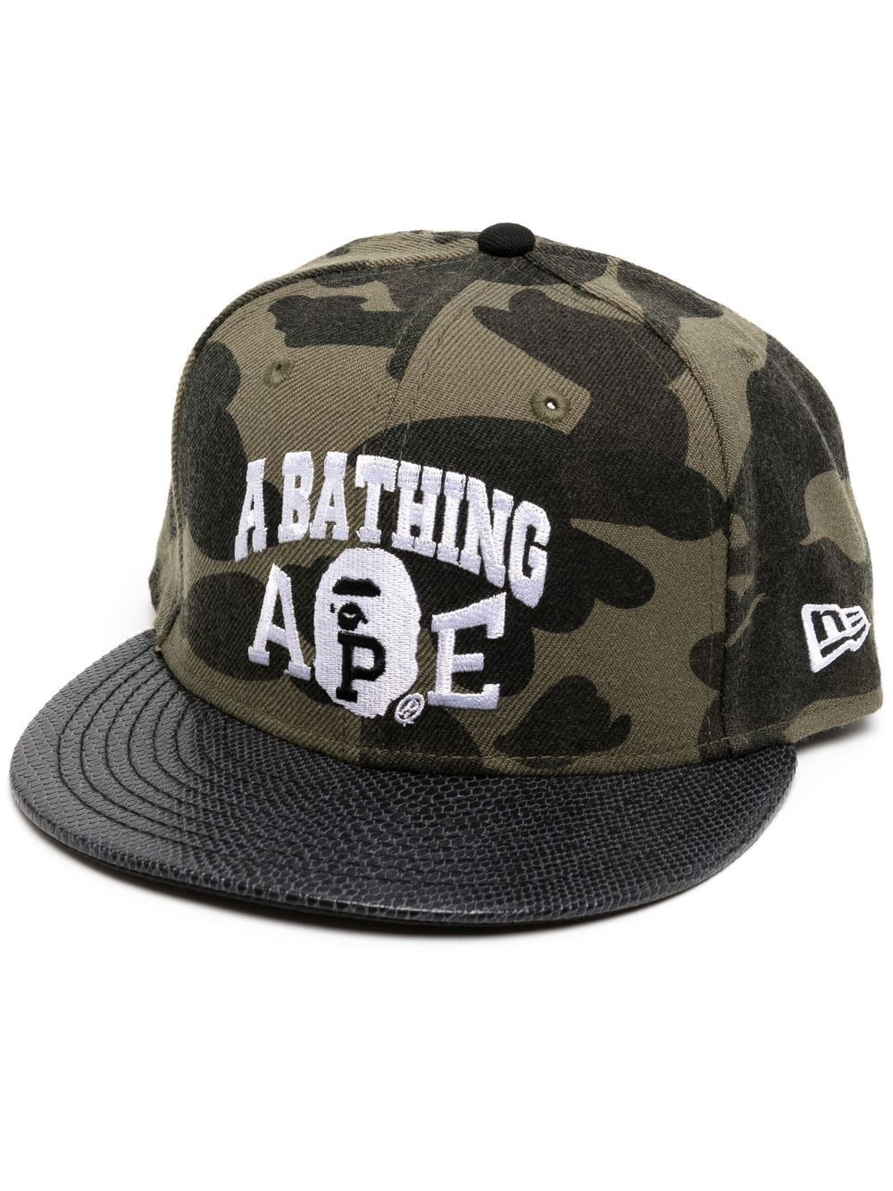 A BATHING APE® embroidered-logo flat cap - Green